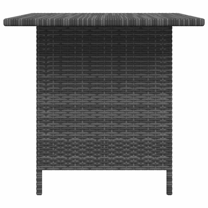 vidaXL Garden Dining Table Grey 110x70x65 cm Poly Rattan