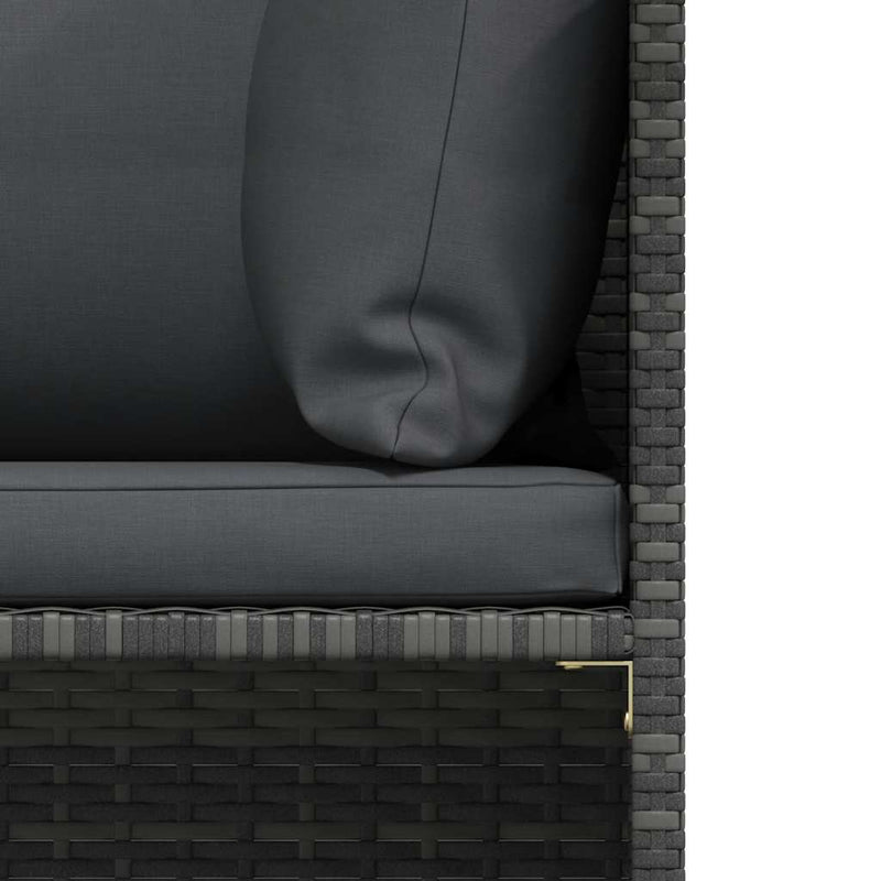 vidaXL 2 Piece Garden Sofa Set with Cushions Grey Poly Rattan