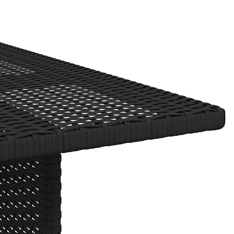 vidaXL Garden Dining Table Black 110x70x65 cm Poly Rattan