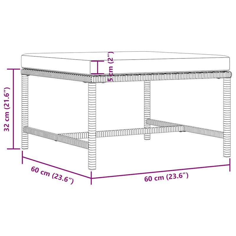 vidaXL 3 Piece Garden Sofa Set with Cushions Black Poly Rattan