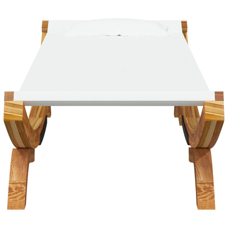 vidaXL Outdoor Lounge Bed 100x188.5x44 cm Solid Bent Wood Cream