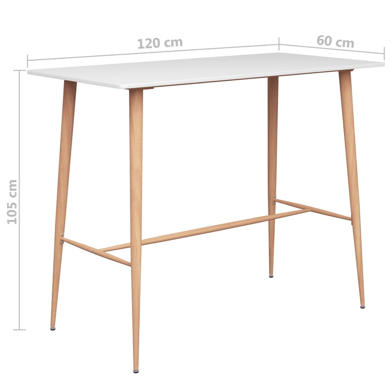 vidaXL 5 Piece Bar Set White and Grey