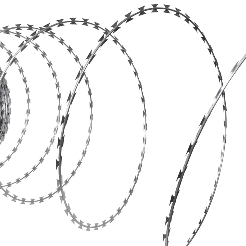vidaXL Razor Wires Helical Wire Rolls 2 pcs Galvanised Steel 60 m