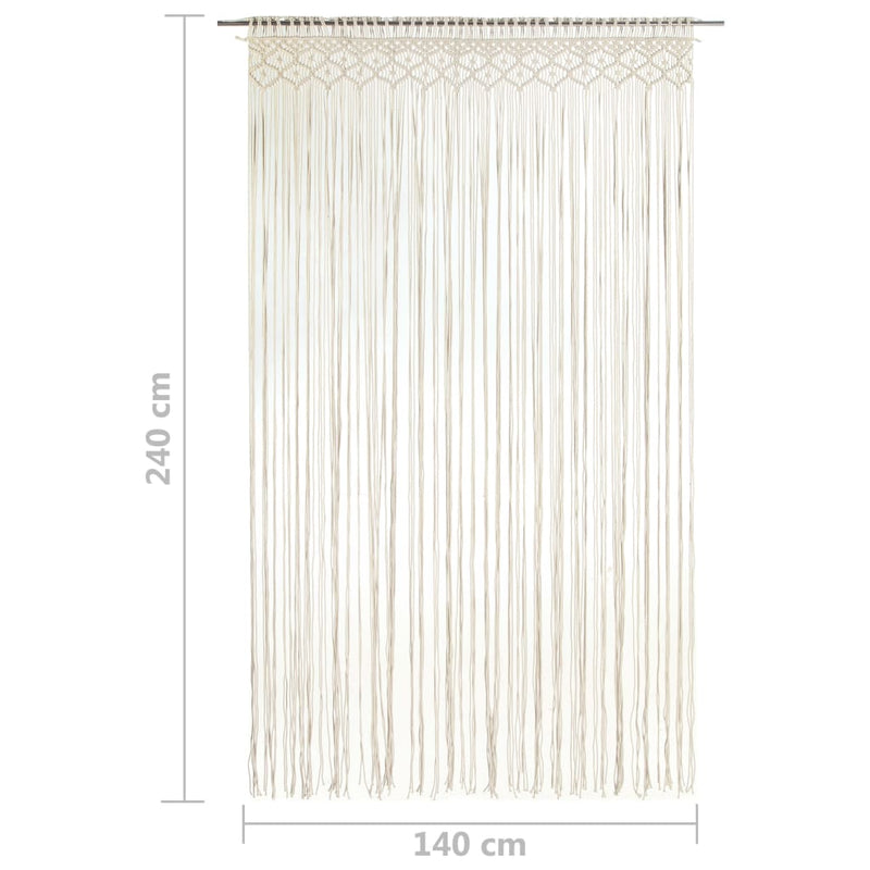 vidaXL Macrame Curtain 140x240 cm Cotton