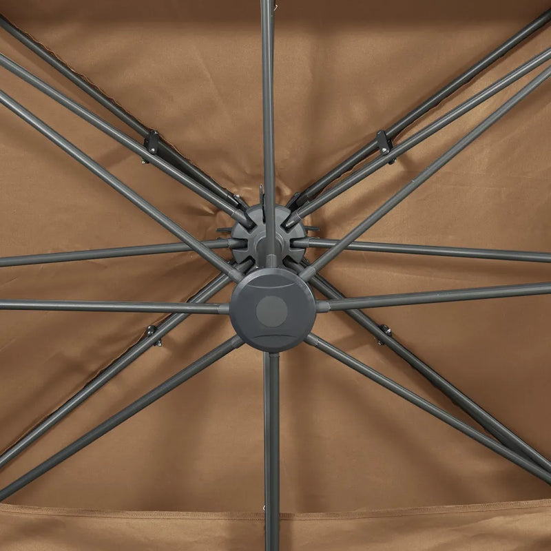Cantilever Garden Parasol with Double Top Taupe 400x300 cm