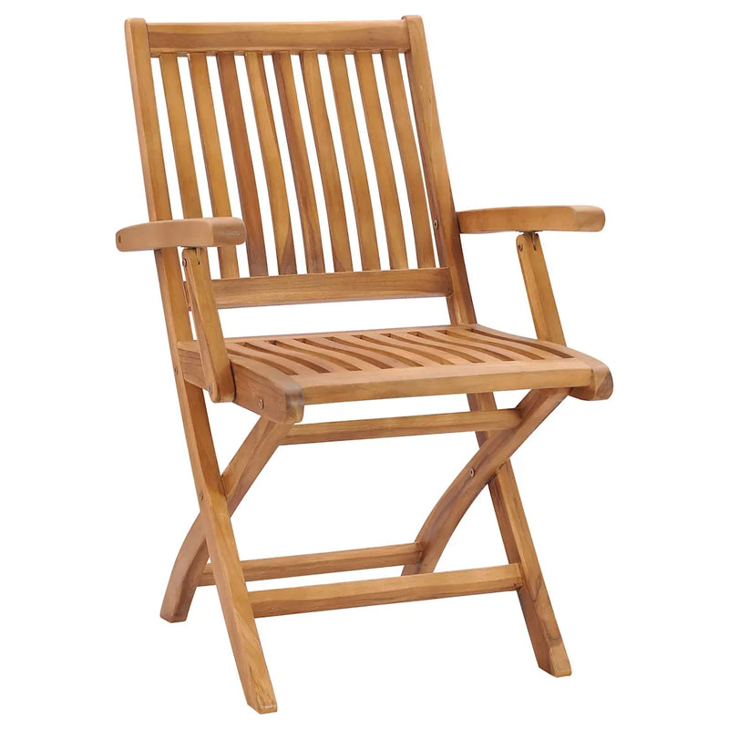 Folding Chairs 2 pcs Solid Teak Wood