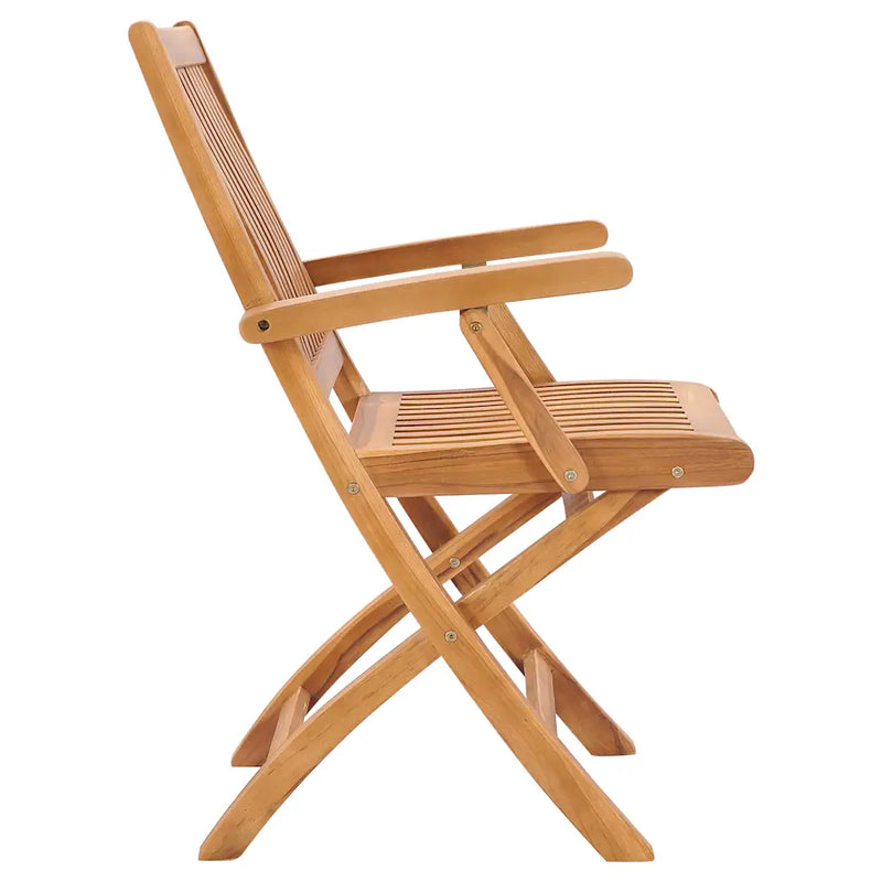 Folding Chairs 2 pcs Solid Teak Wood