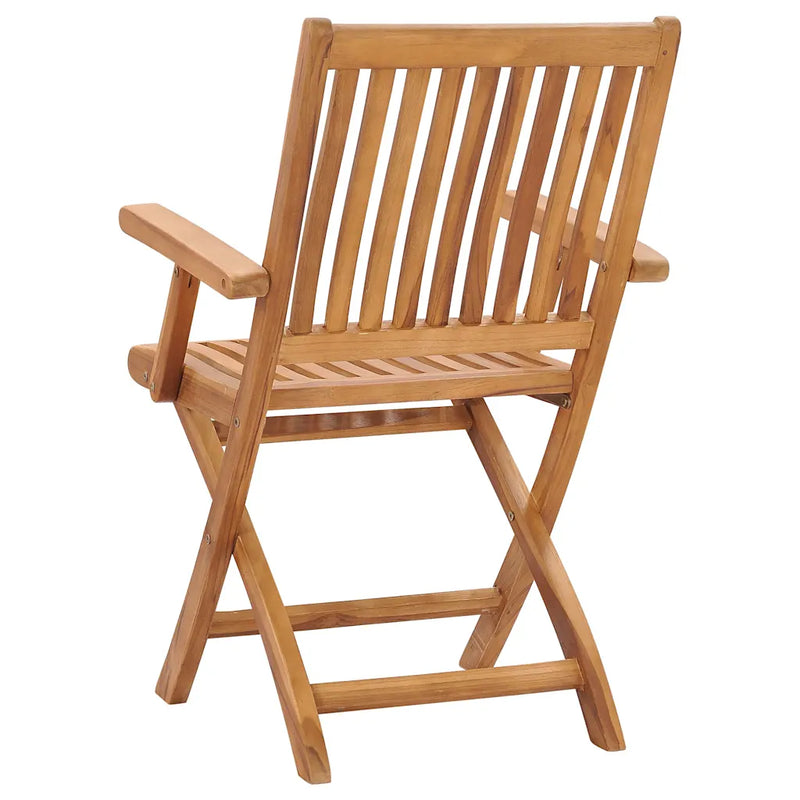Folding Chairs 2 pcs Solid Teak Wood