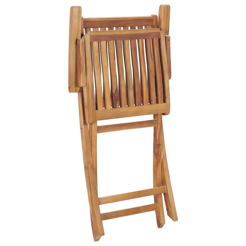 Folding Chairs 2 pcs Solid Teak Wood