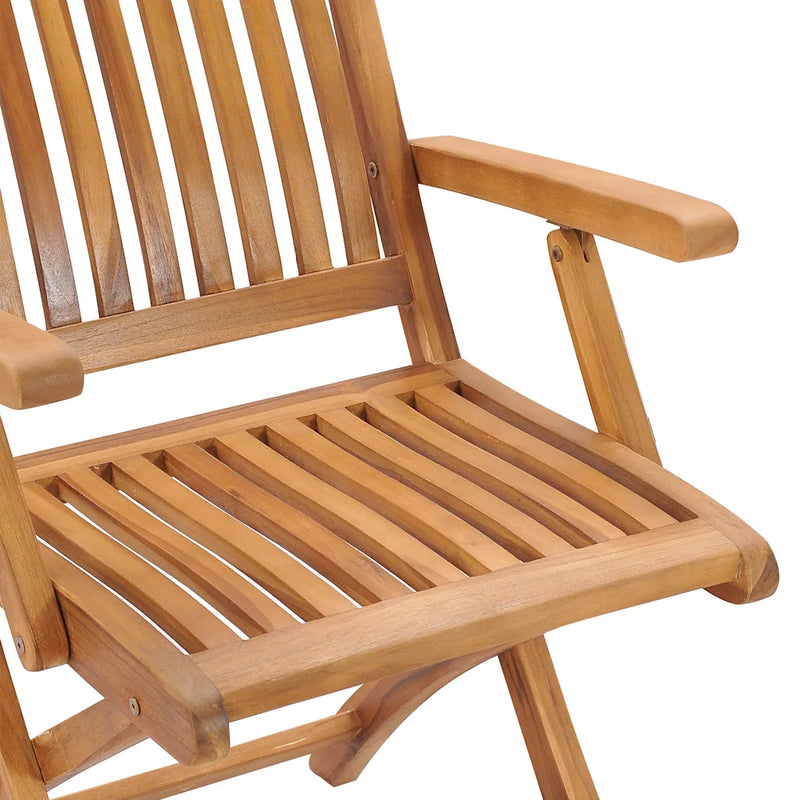 Folding Chairs 2 pcs Solid Teak Wood