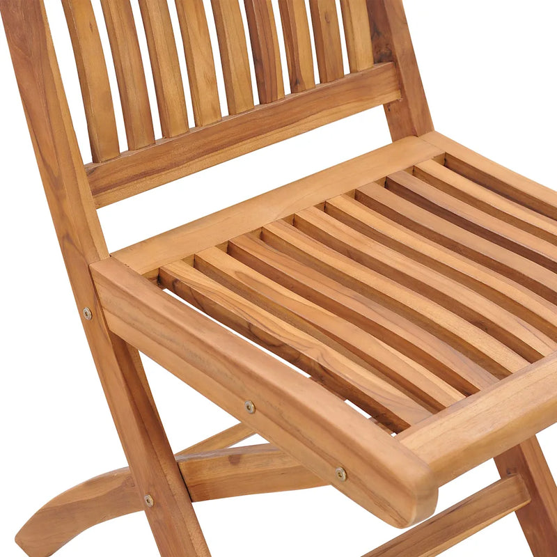 Folding Chairs 2 pcs Solid Teak Wood
