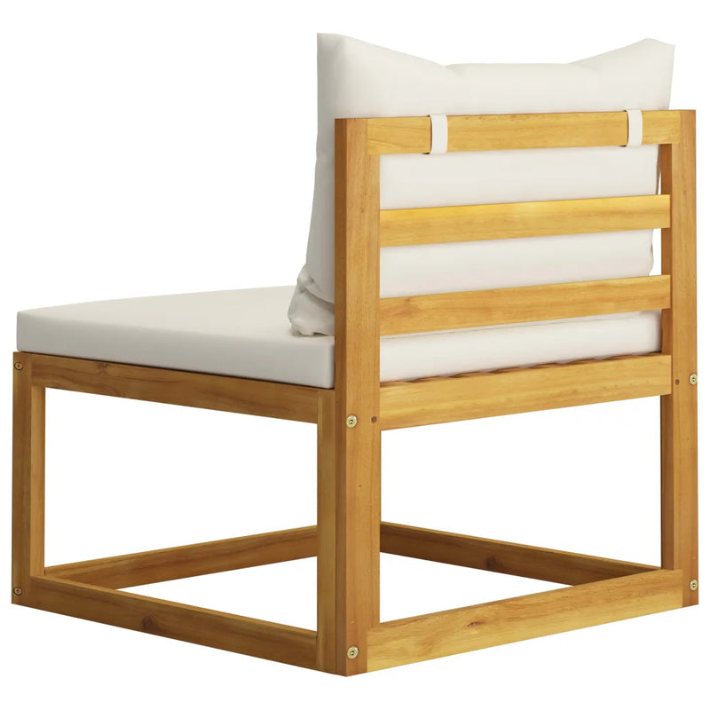 12 Piece Garden Lounge Set with Cushion Cream Solid Acacia Wood