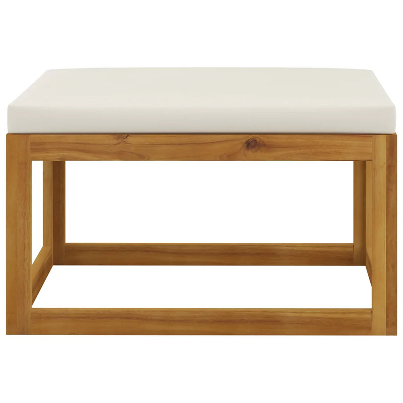9 Piece Garden Lounge Set with Cushion Cream Solid Acacia Wood