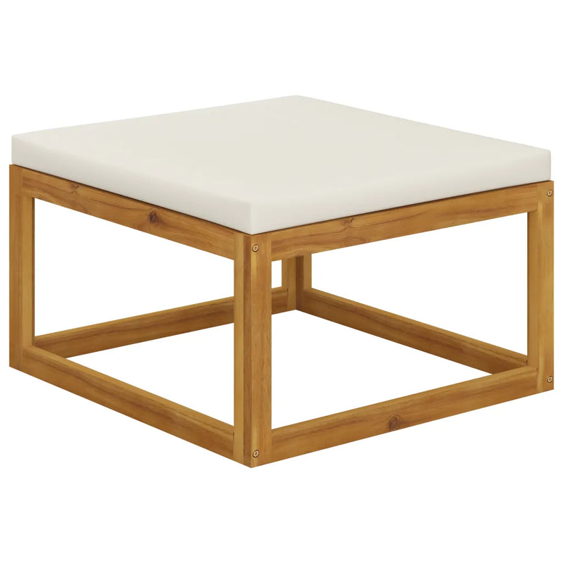 9 Piece Garden Lounge Set with Cushion Cream Solid Acacia Wood
