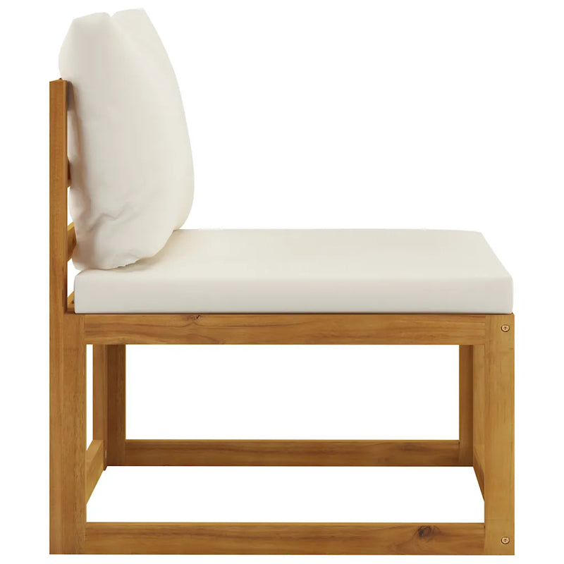 7 Piece Garden Lounge Set with Cushion Cream Solid Acacia Wood