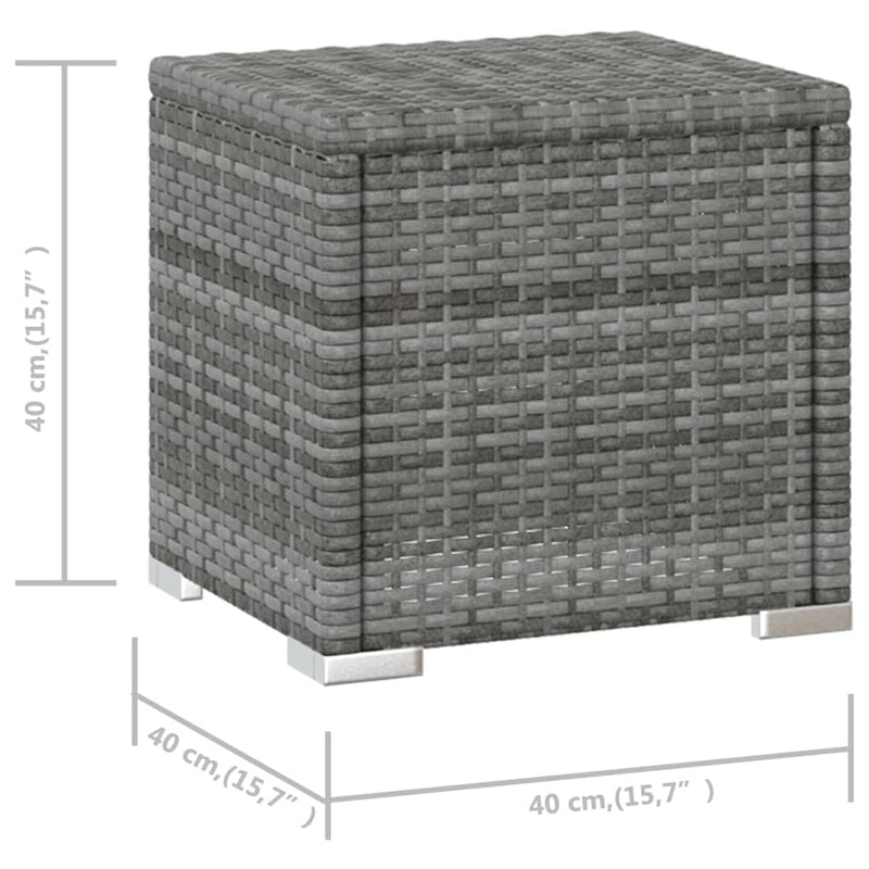 vidaXL 3 Piece Garden Sun Loungers with Tea Table Poly Rattan Grey