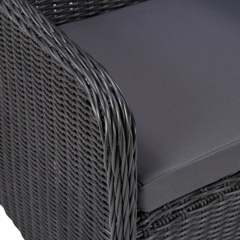 vidaXL 7 Piece Outdoor Dining Set Poly Rattan Black