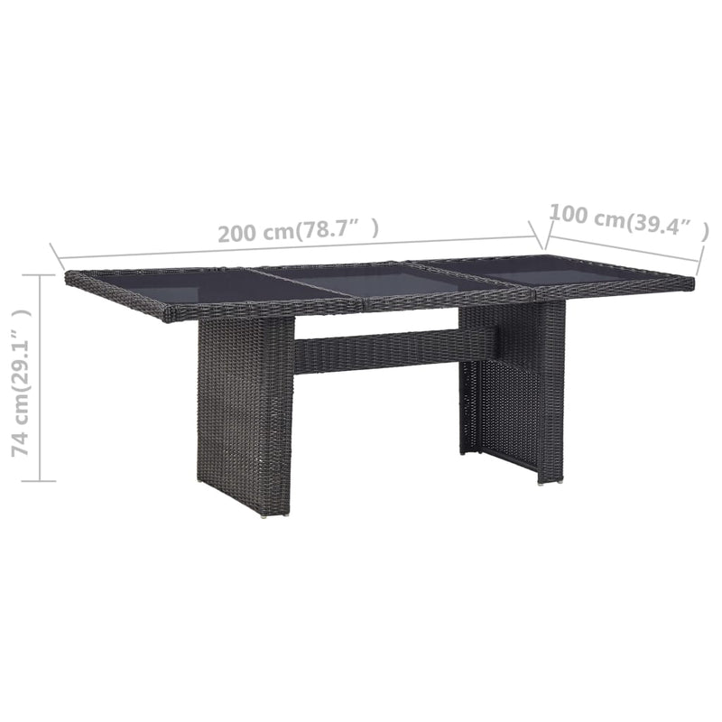 vidaXL 7 Piece Outdoor Dining Set Poly Rattan Black