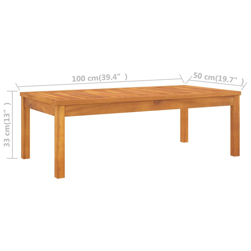 vidaXL 4 Piece Garden Lounge Set with Cushion Cream Solid Acacia Wood