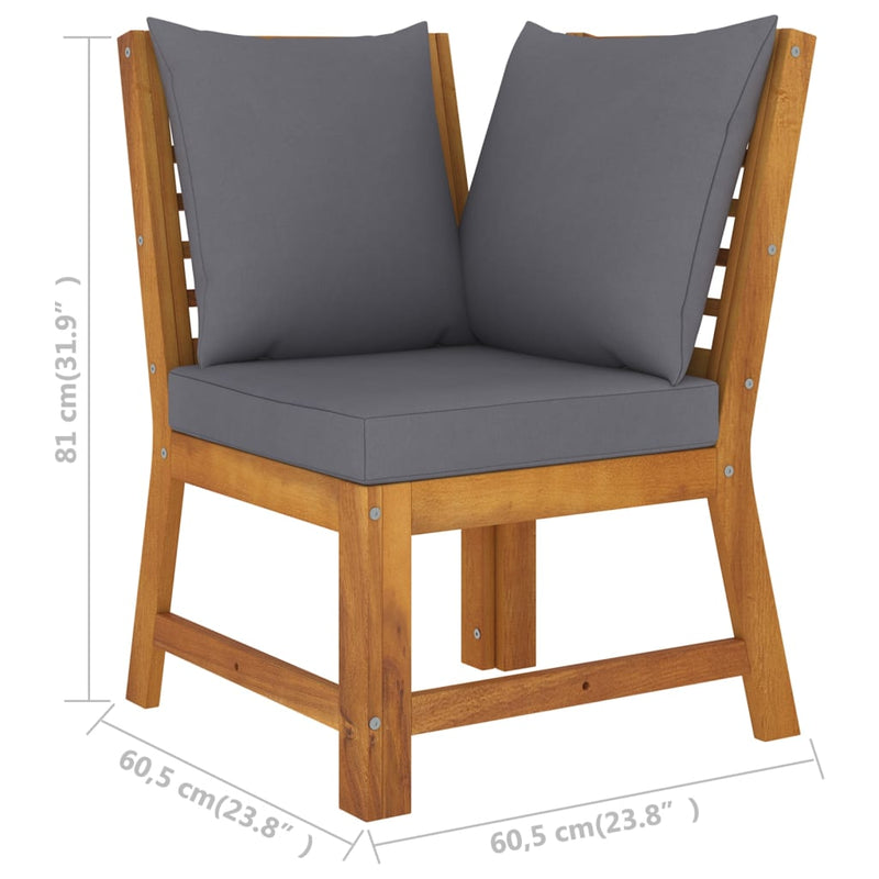 vidaXL 6 Piece Garden Lounge Set with Cushion Solid Acacia Wood