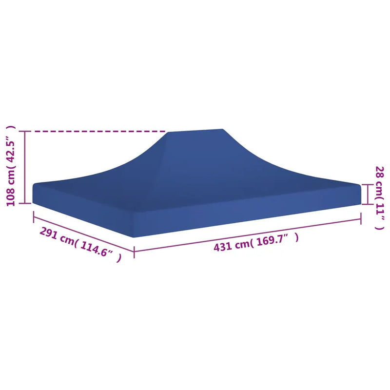 Party Tent Roof 4.5x3 m Blue 270 g/m��