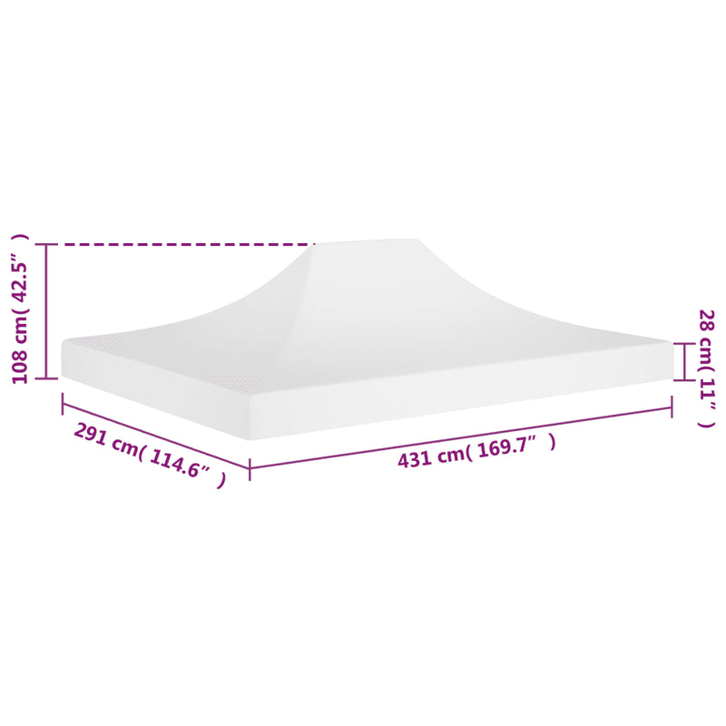 Party Tent Roof 4.5x3 m White 270 g/m��