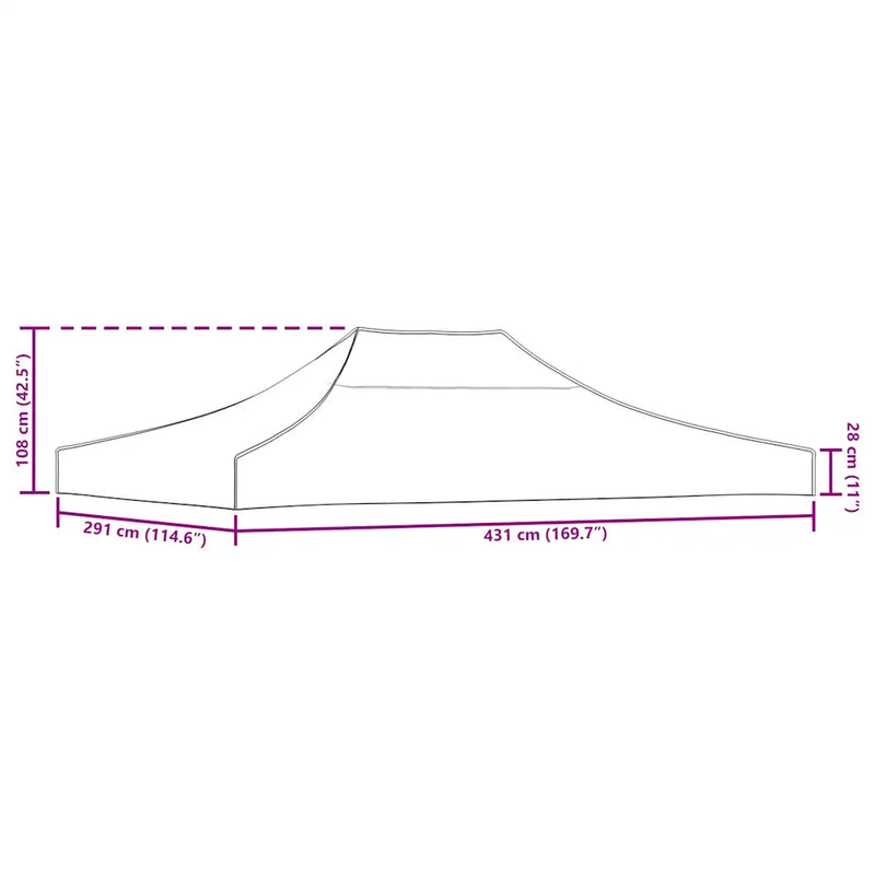 Party Tent Roof 4.5x3 m Taupe 270 g/m��
