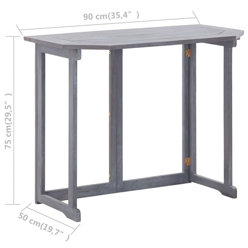 vidaXL 2 Piece Bistro Set Solid Acacia Wood Grey