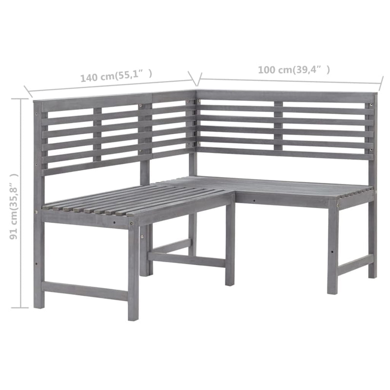 vidaXL 2 Piece Bistro Set Solid Acacia Wood Grey