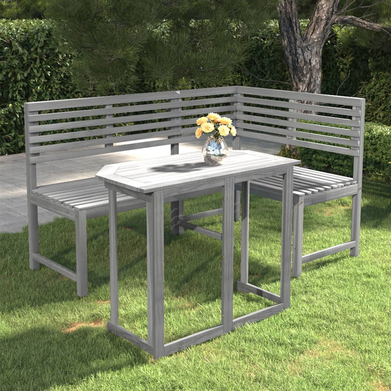 vidaXL 2 Piece Bistro Set Solid Acacia Wood Grey