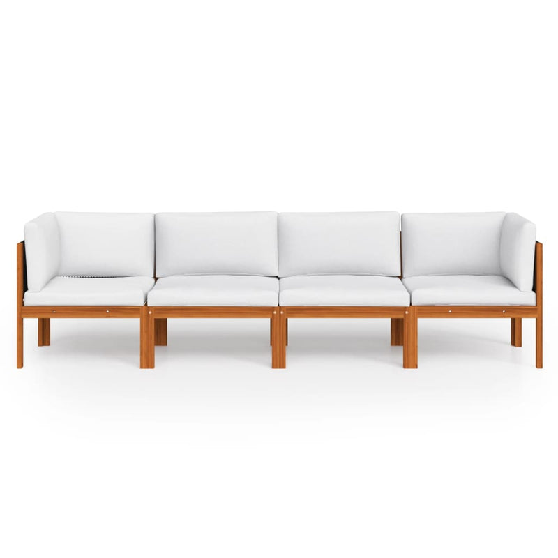 vidaXL 4-Seater Garden Sofa with Cushion Wood Acacia&Rope
