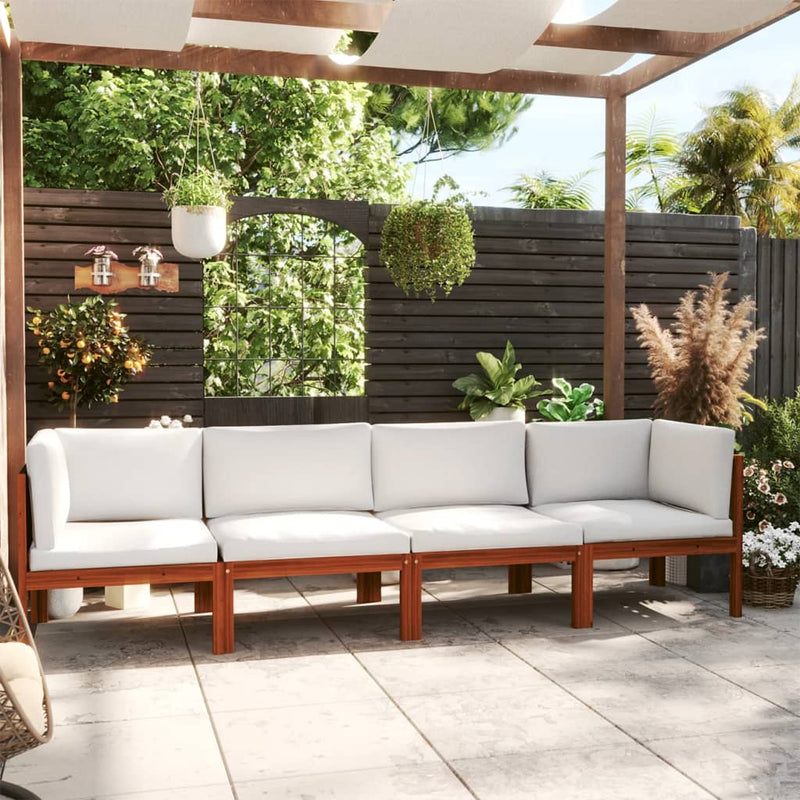 vidaXL 4-Seater Garden Sofa with Cushion Wood Acacia&Rope