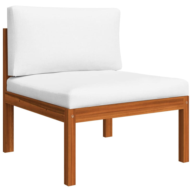 vidaXL 6 Piece Garden Lounge Set with Cushions Cream Wood Acacia&Rope
