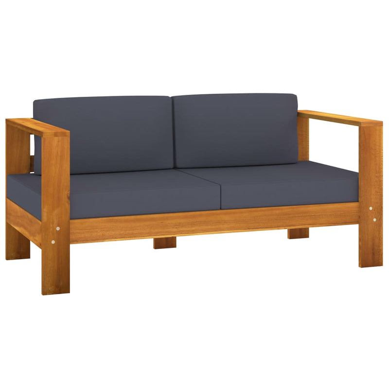 vidaXL 8 Piece Garden Lounge Set with Dark Grey Cushions Acacia Wood