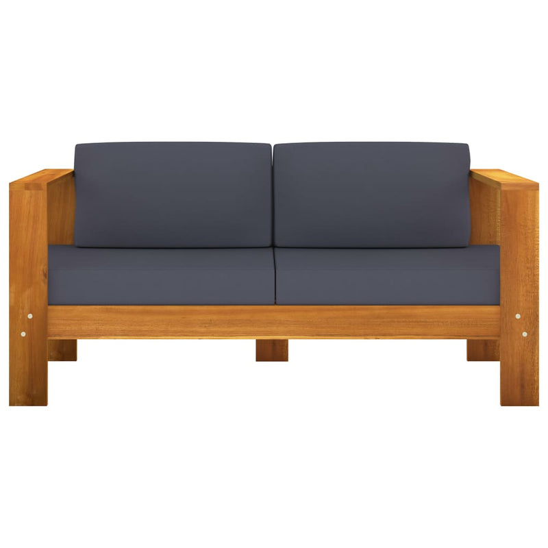 vidaXL 8 Piece Garden Lounge Set with Dark Grey Cushions Acacia Wood