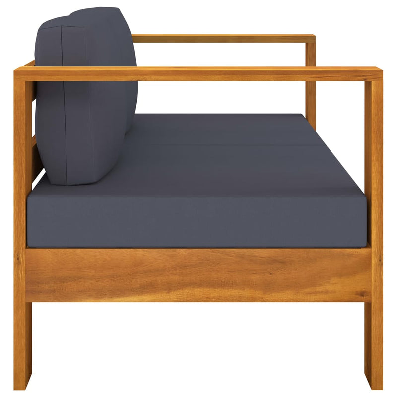 vidaXL 8 Piece Garden Lounge Set with Dark Grey Cushions Acacia Wood