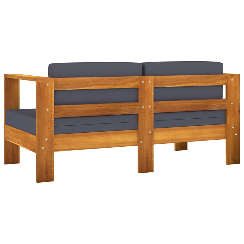 vidaXL 8 Piece Garden Lounge Set with Dark Grey Cushions Acacia Wood