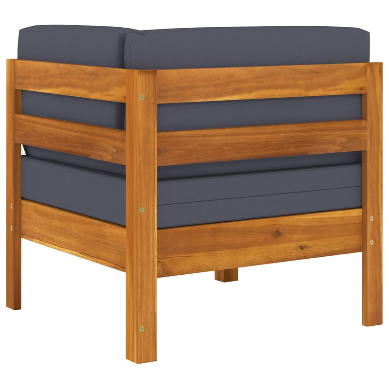 vidaXL 5 Piece Garden Lounge Set with Dark Grey Cushions Acacia Wood