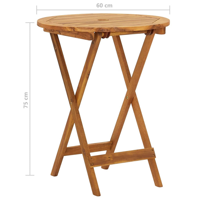 3 Piece Folding Garden Dining Set Solid Acacia Wood