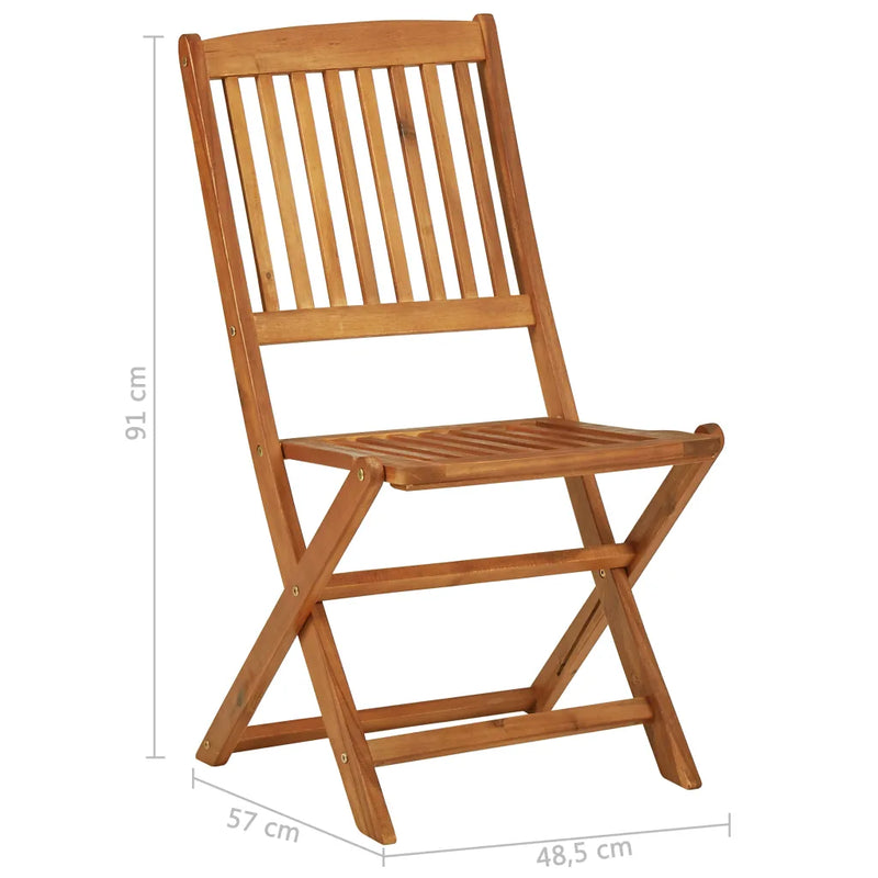 3 Piece Folding Garden Dining Set Solid Acacia Wood
