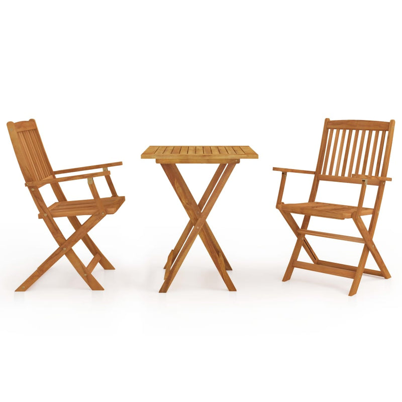 vidaXL 3 Piece Folding Garden Dining Set Solid Acacia Wood