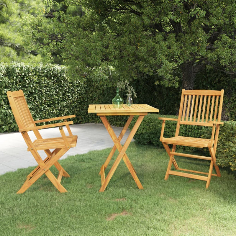 vidaXL 3 Piece Folding Garden Dining Set Solid Acacia Wood