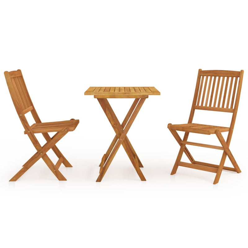 vidaXL 3 Piece Folding Garden Dining Set Solid Acacia Wood