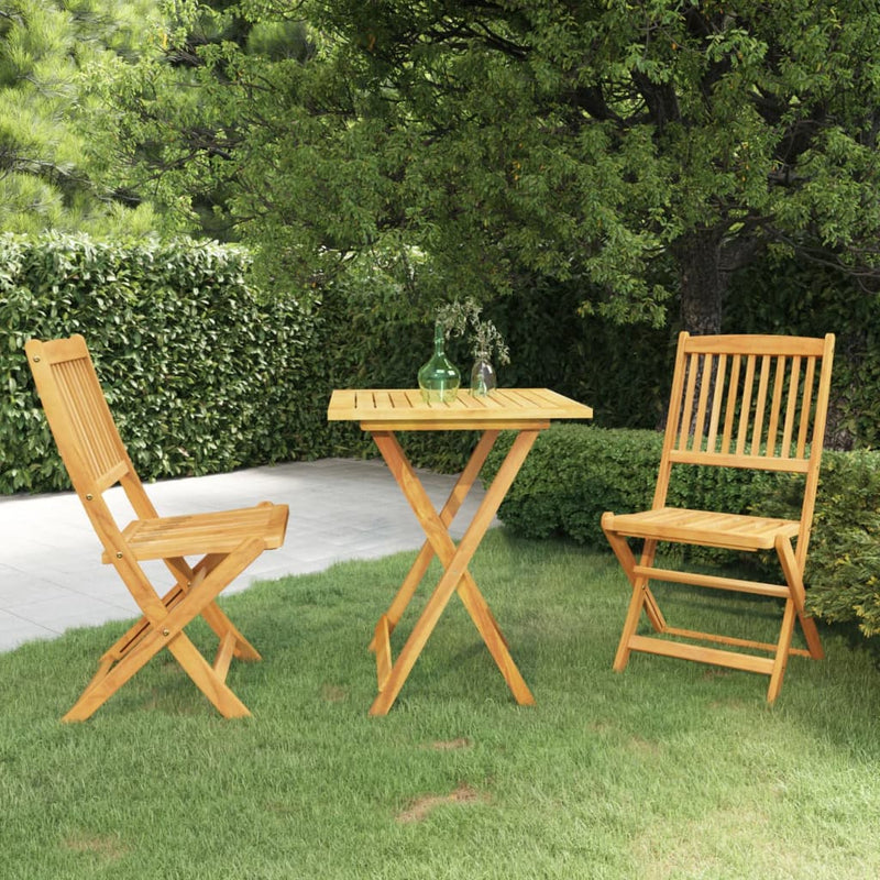 vidaXL 3 Piece Folding Garden Dining Set Solid Acacia Wood