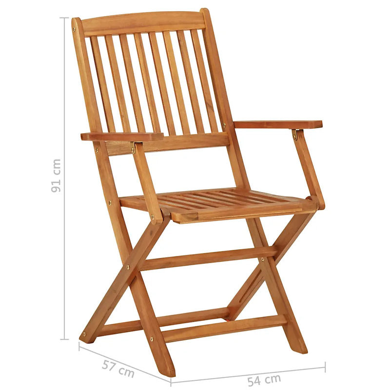 3 Piece Folding Garden Dining Set Solid Acacia Wood