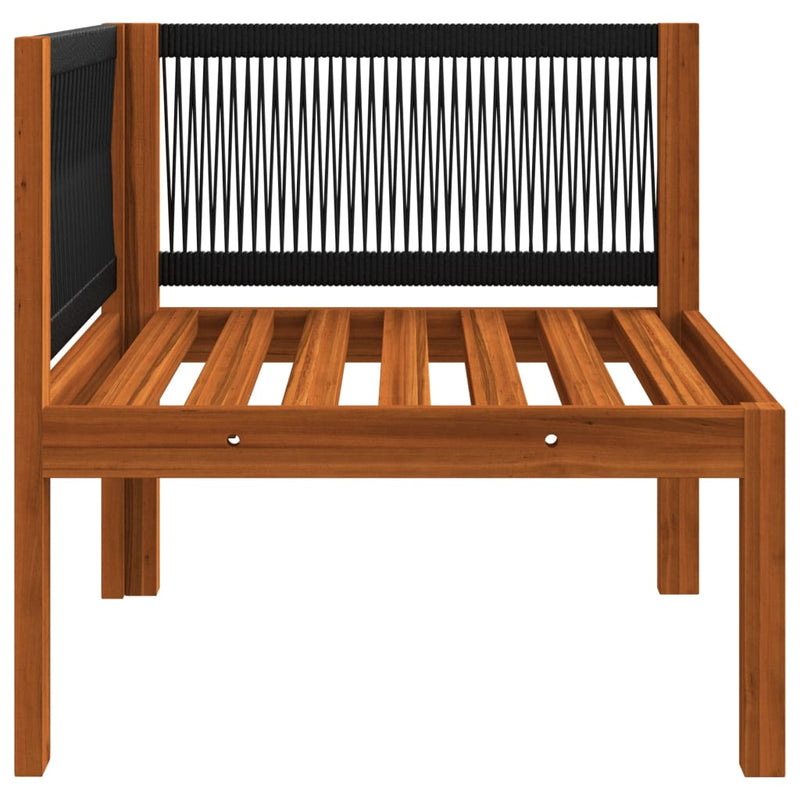 vidaXL 2 Piece Garden Lounge Set with Cushions Wood Acacia&Rope