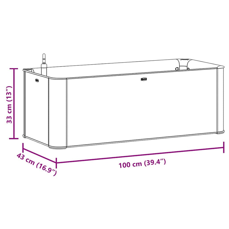 vidaXL Garden Raised Bed with Self Watering System White 100x43x33 cm