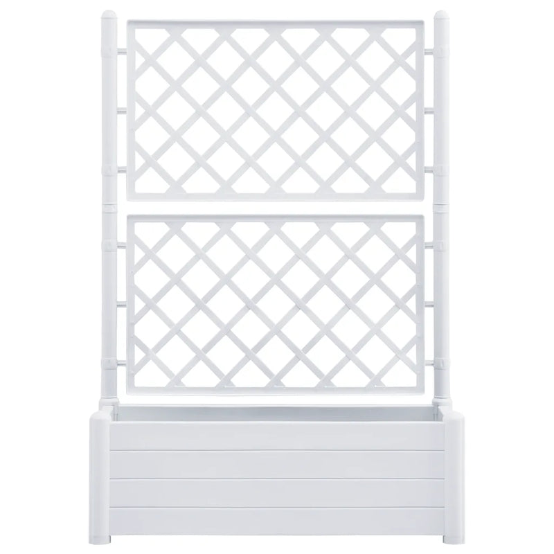 Garden Planter with Trellis 100x43x142 cm PP White