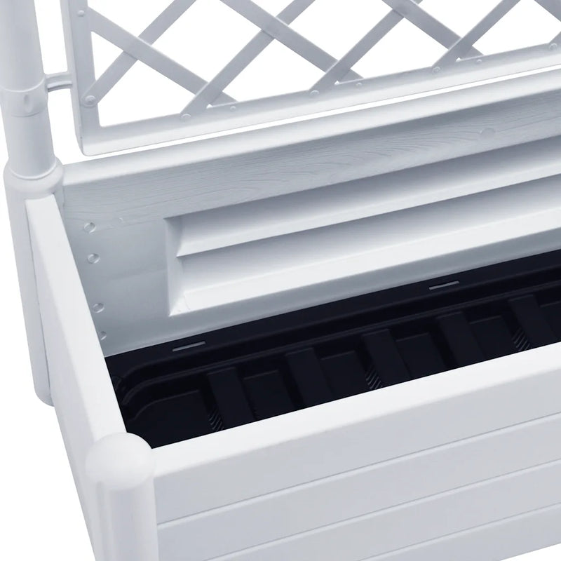 Garden Planter with Trellis 100x43x142 cm PP White