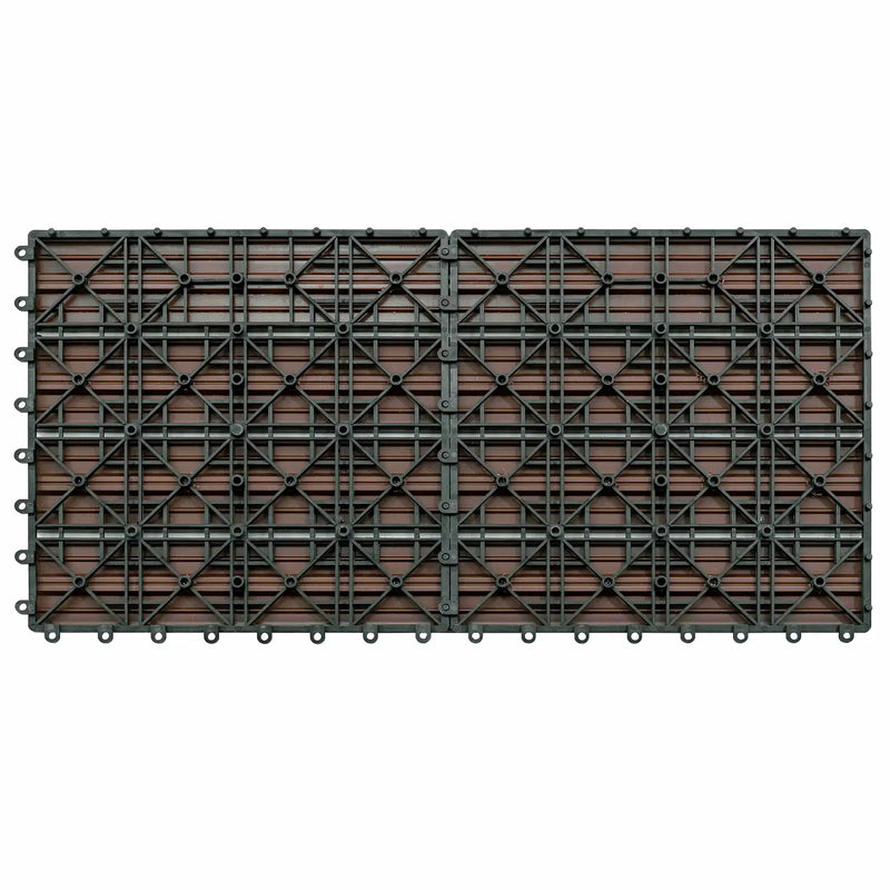 Decking Tile 6 pcs Brown 60 x 30 cm WPC